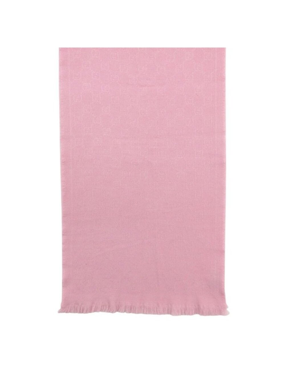 Gucci Shawl Wool Fringe Scarf Pink